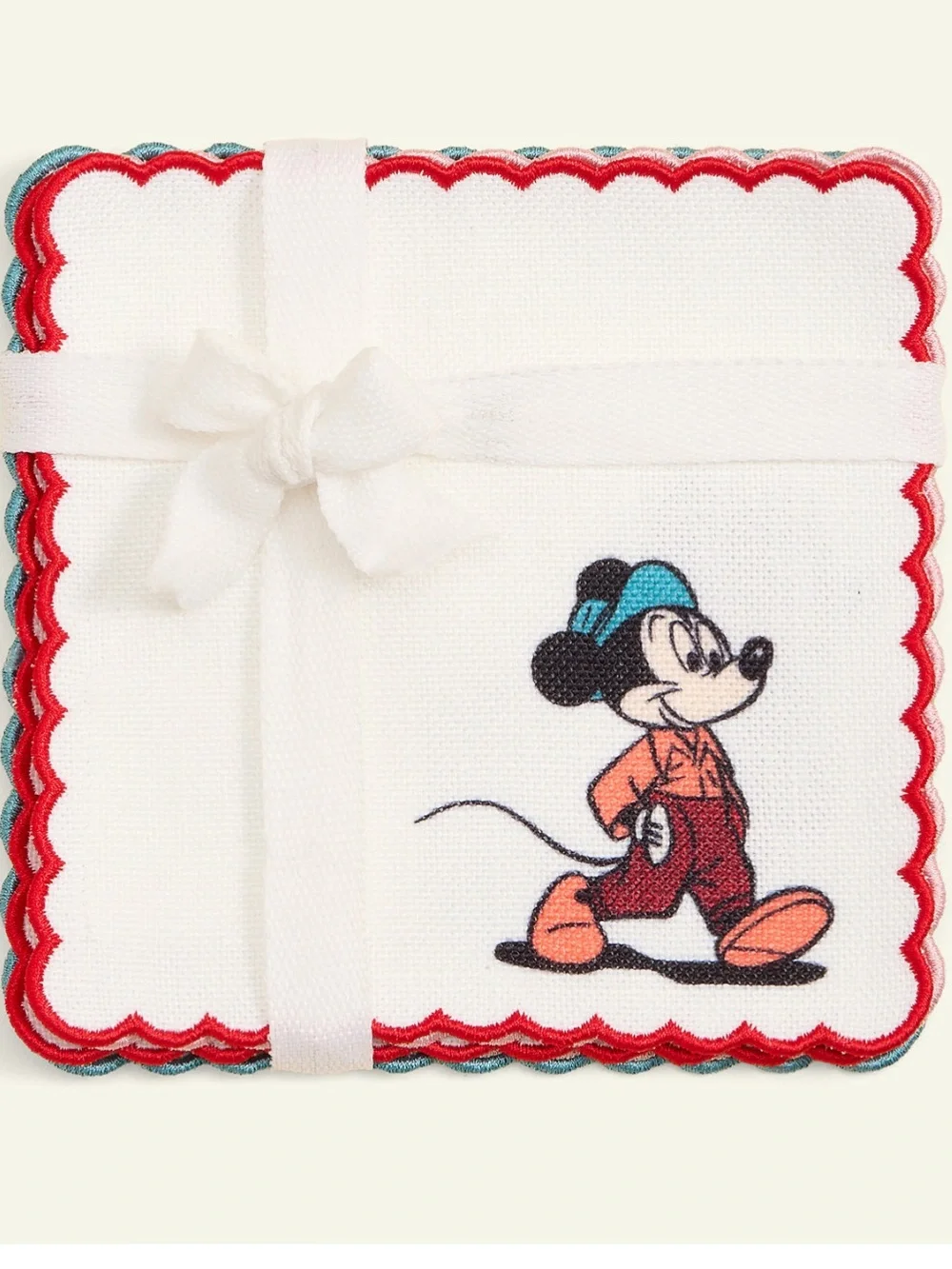 Disney | Macy's Mickey Mouse & Friends Embroidered ñCocktail Napkins, Set of Six